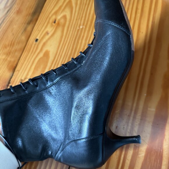 Tabitha Simmons black leather pointy kitten heel boots - Emmet - Picture 3 of 4